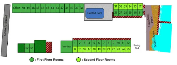 Rooms and amenities map of the Park Lane resort